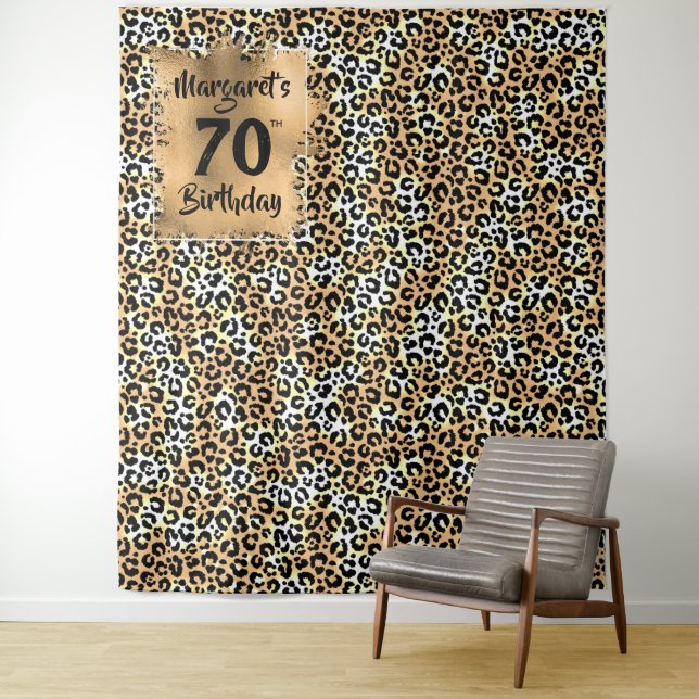 Leopard Animal Print Birthday Tapestry (In Situ)