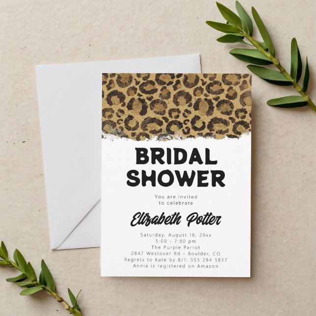 Leopard Animal Print Bridal Shower Invitation (Creator Uploaded)