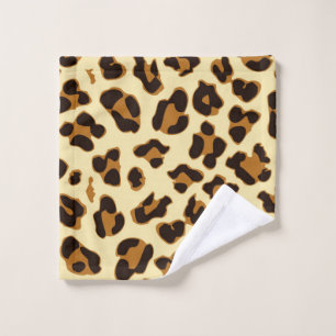 Leopard animal print brown wash cloth