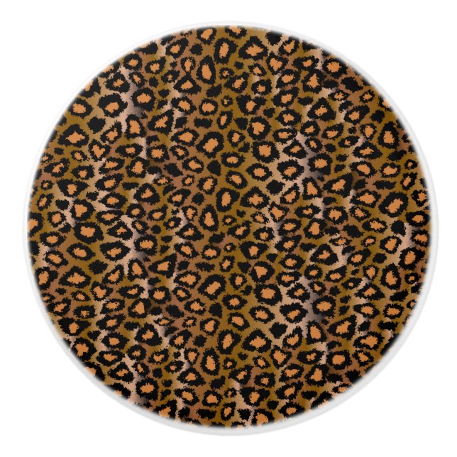 Leopard Animal Print Ceramic Knob (Front)