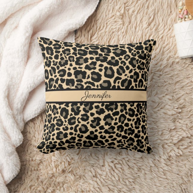 Leopard Animal Print Cheetah Gold Trendy Safari Th Cushion (Blanket)