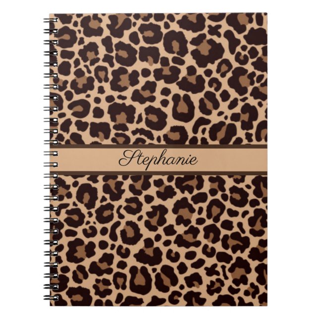 Leopard Animal Print Cheetah Rose Gold Trendy chic Notebook (Front)
