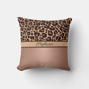 Leopard Animal Print Cheetah Rose Gold Trendy Cushion