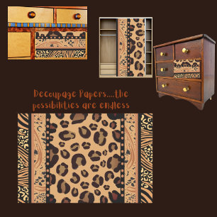 Leopard Animal Print Decoupage  Tissue Paper