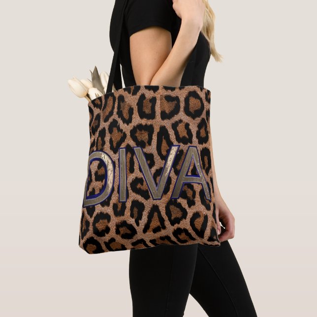 Leopard Animal Print Diva Tote (Close Up)