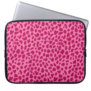 Leopard Animal Print Girly Glam y2k Aesthetic Pink Laptop Sleeve