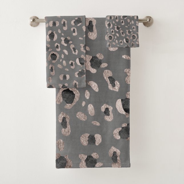 Leopard Animal Print Glam #6 Bath Towel Set (Insitu)