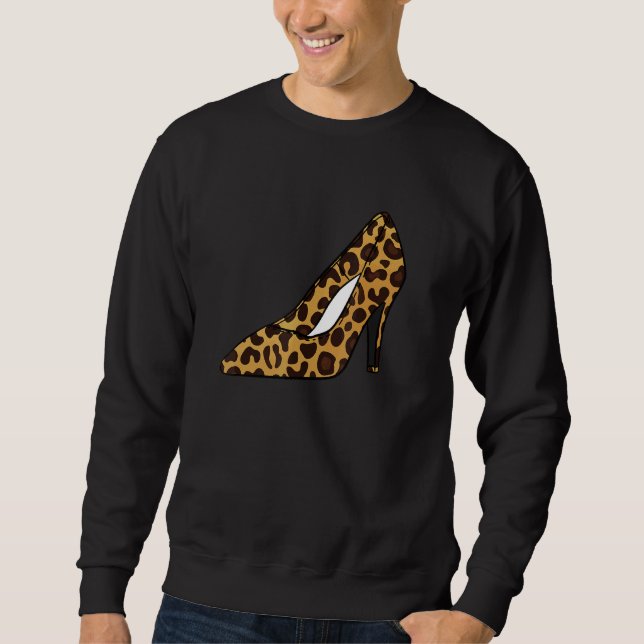 Leopard Animal Print High Heels  Women Stiletto Sweatshirt (Front)