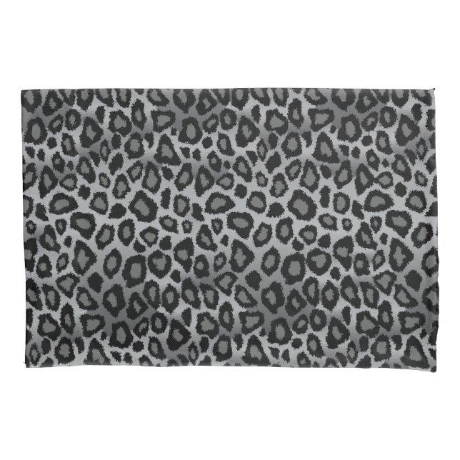 Leopard Animal Print in Grey Pillowcase (Front)