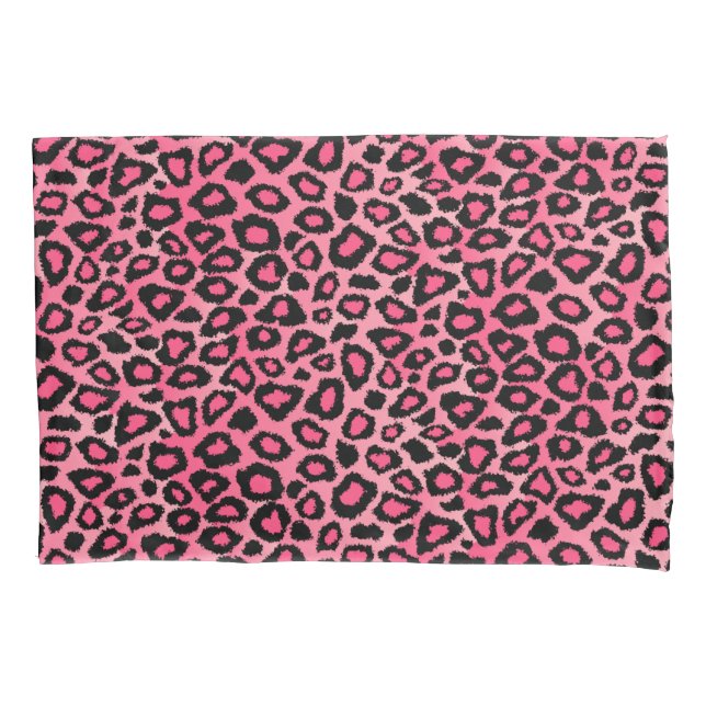 Leopard Animal Print in Pink Pillowcase (Front)