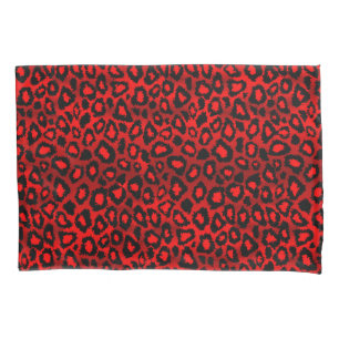 Leopard Animal Print in Red Pillowcase