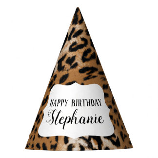 Leopard Animal Print Kids Birthday Party Hat
