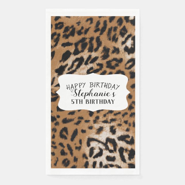 Leopard Animal Print Kids Birthday Party  Napkin (Front)