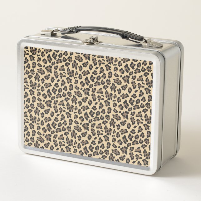 Leopard Animal Print Metal Lunch Box (Front)
