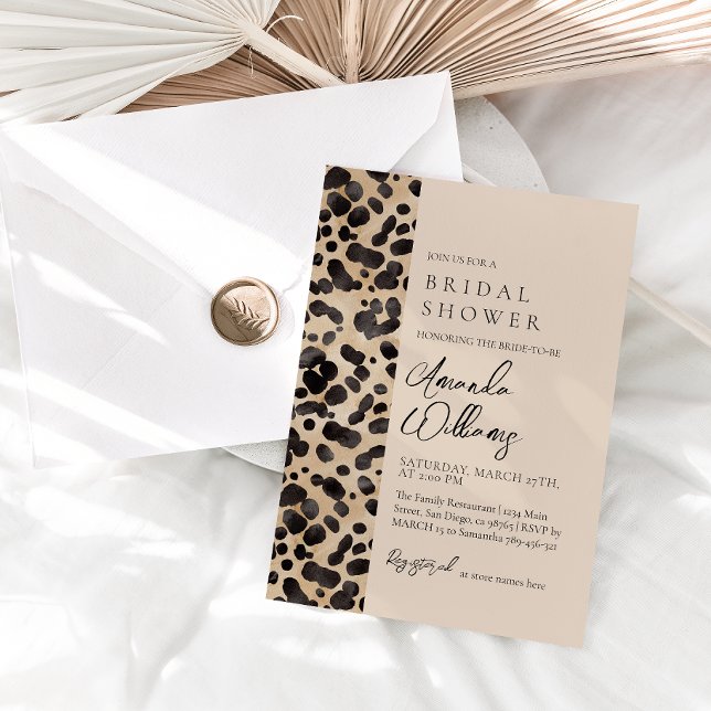 Leopard Animal Print Modern Bridal Shower  Invitation (Creator Uploaded)