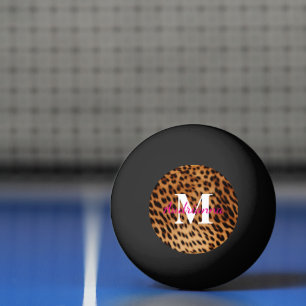 Leopard Animal Print Monogram Ping Pong Ball