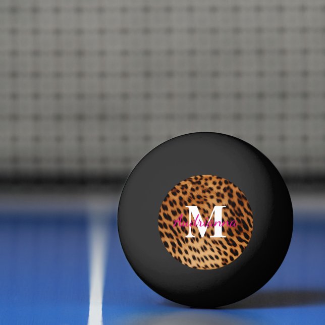 Leopard Animal Print Monogram Ping Pong Ball (Net)