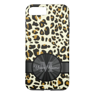 Leopard animal print monogrammed iPhone 8 plus/7 plus case