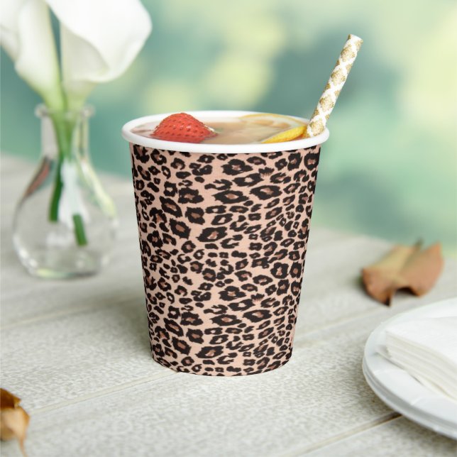 Leopard Animal Print Paper Party Cup (Insitu)