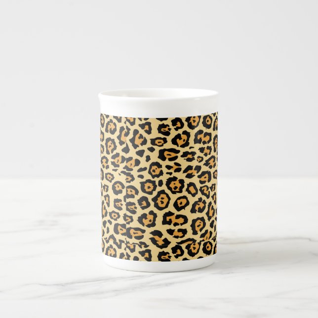 Leopard Animal Print Pattern Bone China Mug (Front)