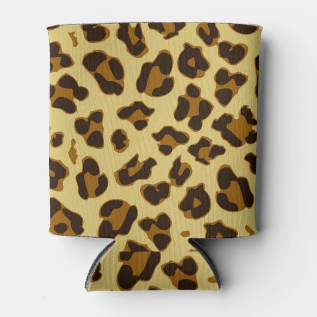 Leopard Animal Print Pattern Can/Bottle Cooler (Front)