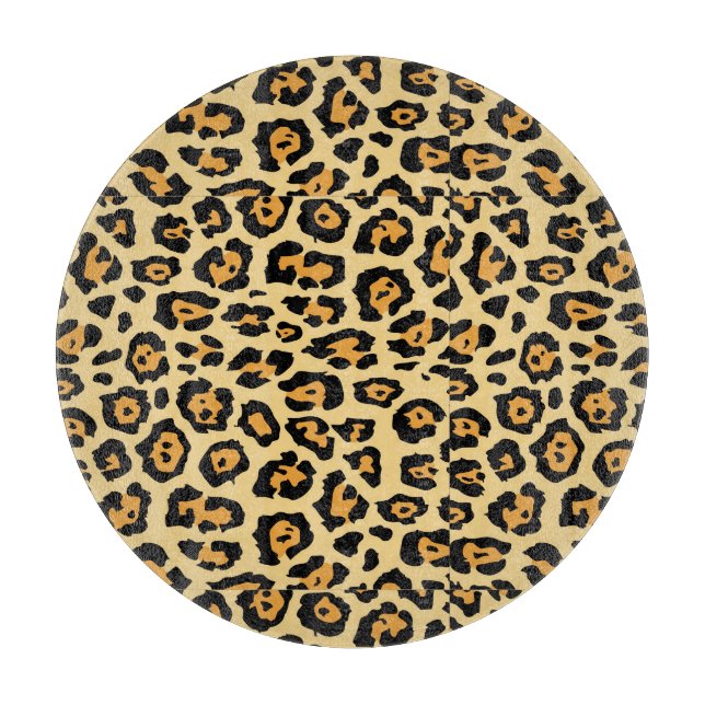 Leopard Animal Print Pattern Cutting Board (Front)