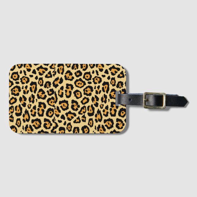 Leopard Animal Print Pattern Luggage Tag (Front Horizontal)