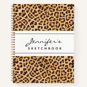 Leopard Animal Print Personalised Sketchbook Notebook