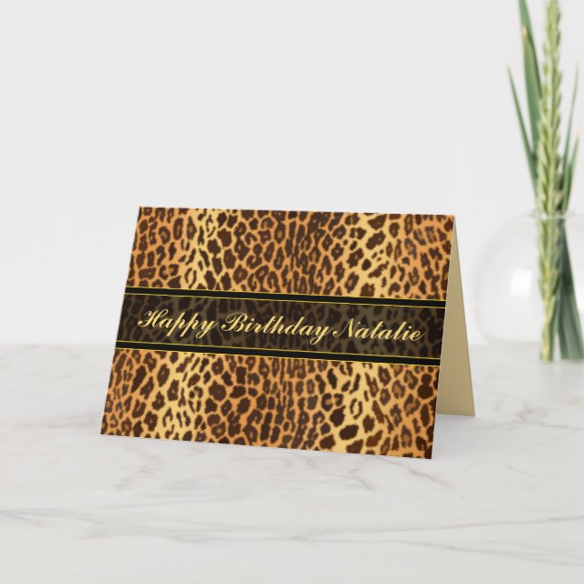 Leopard Animal Print Personalized Card (Front)