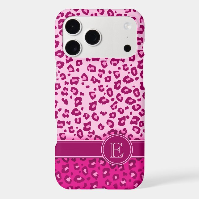 Leopard animal print pink custom monogram (Back)
