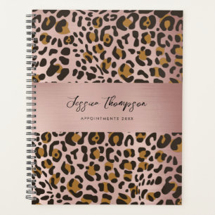 Leopard Animal Print Rose Gold Pattern Planner