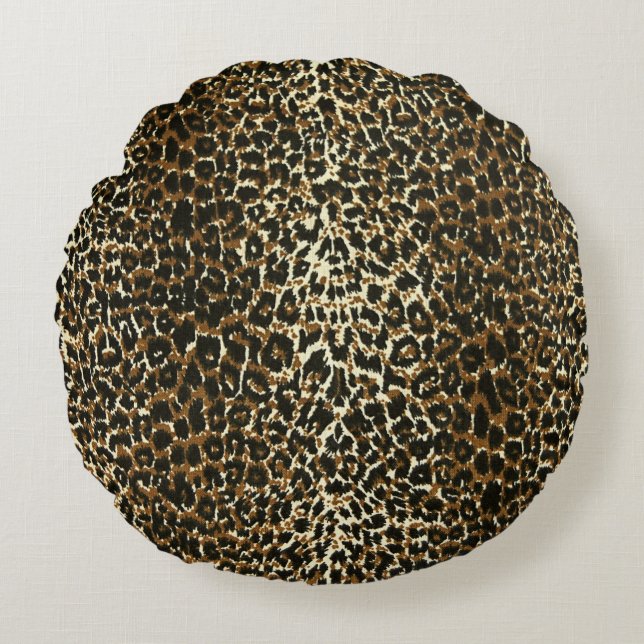 Leopard Animal Print Round Cushion (Front)