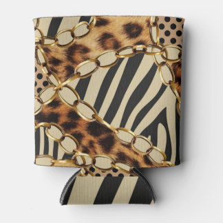 Leopard Animal Print Seamless Pattern Can Cooler