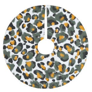 Leopard Animal Print Texture Background Brushed Polyester Tree Skirt