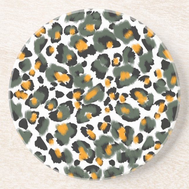 Leopard Animal Print Texture Background Coaster (Front)