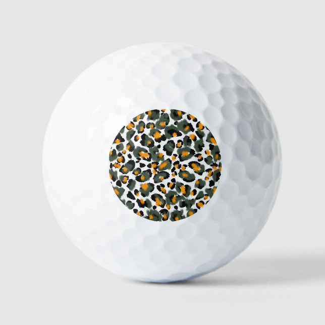 Leopard Animal Print Texture Background Golf Balls (Front)