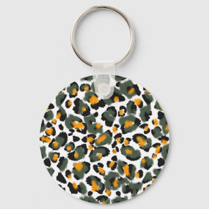 Leopard Animal Print Texture Background Key Ring
