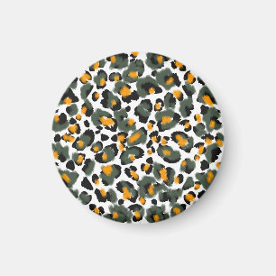 Leopard Animal Print Texture Background Magnet