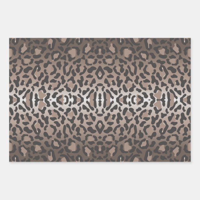 Leopard Animal Print Wrapping Paper Sheet (Front)