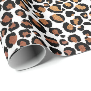 Leopard Animal White Gold Black Honey African Glam Wrapping Paper