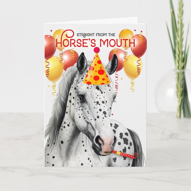 Leopard Appaloosa Horse Funny Birthday Card (Front)