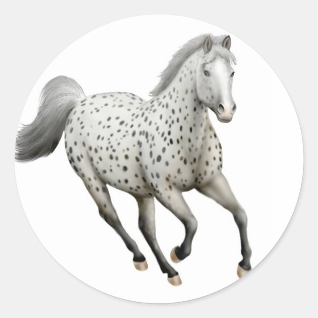 Leopard Appaloosa Horse Galloping Sticker (Front)