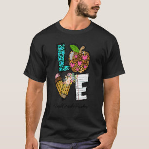 Leopard Apple Love 2nd Grade Teacher Back To Schoo T-Shirt