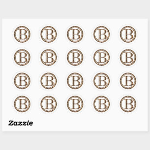 leopard B Classic Round Sticker