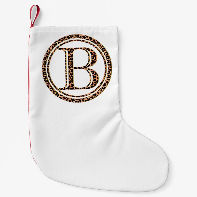 leopard B Small Christmas Stocking (Front)