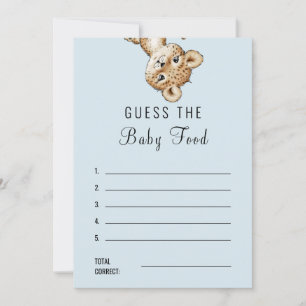 Leopard Baby Shower Guess the Baby Food Answer Invitation