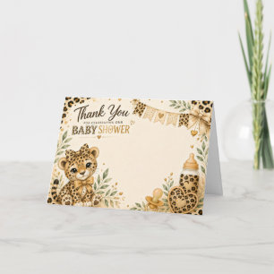 Leopard Baby shower thank you Card