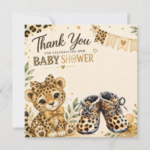 Leopard Baby shower thank you Card