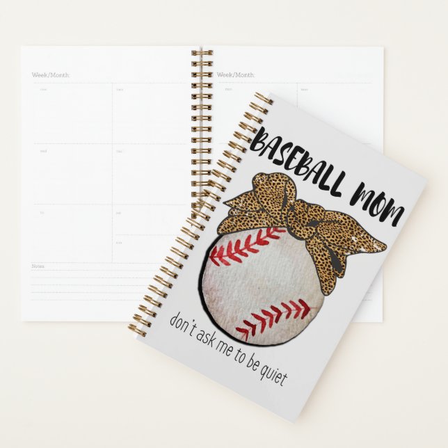 Leopard Bandanna Baseball Mum  Planner (Display)