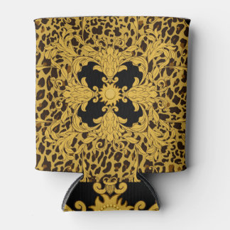 Leopard Baroque, Ornate Animal Print Can Cooler